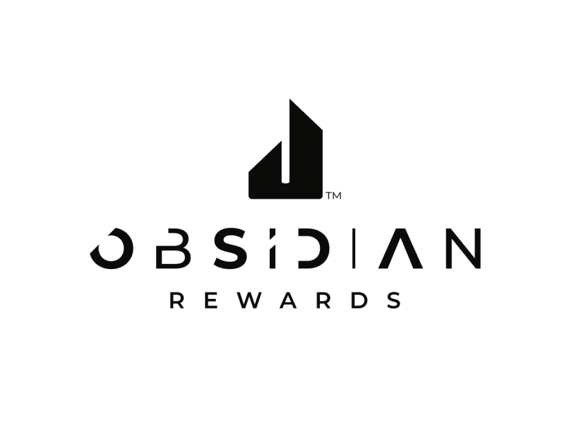 Obsidian Rewards logo black on white background