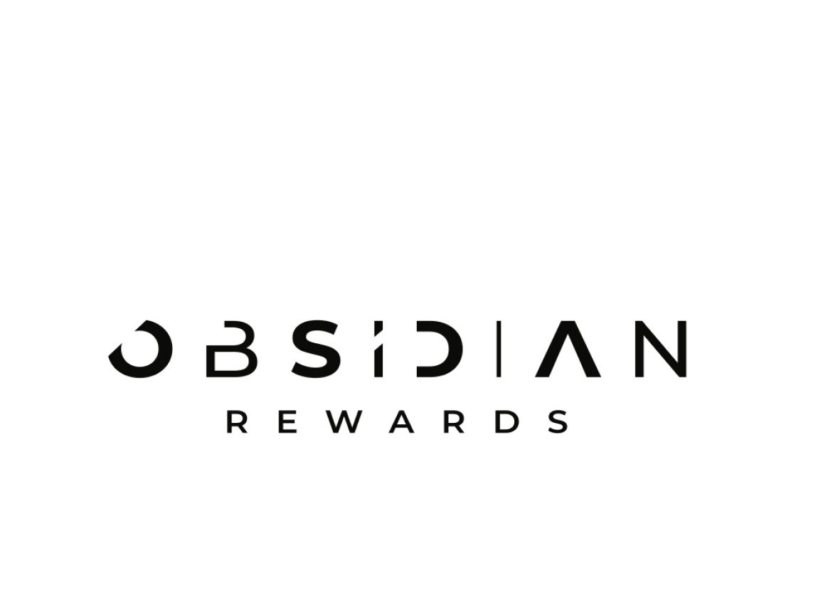 Obsidian Rewards logo black on white background