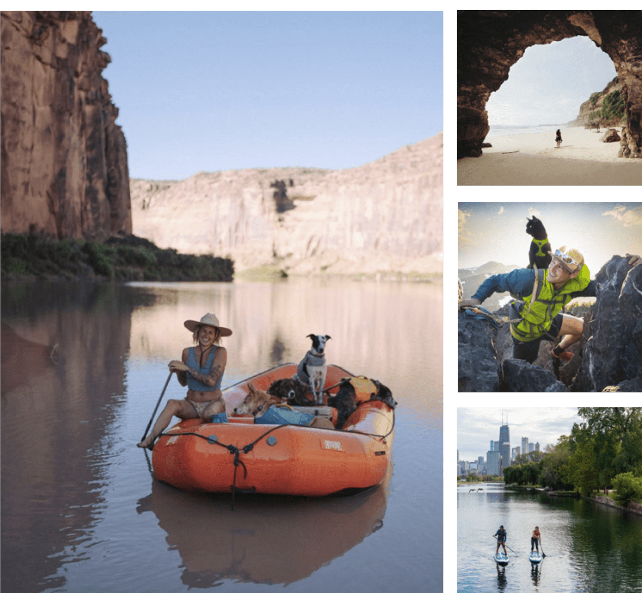 Photos of people exploring in nature, credit is not mine