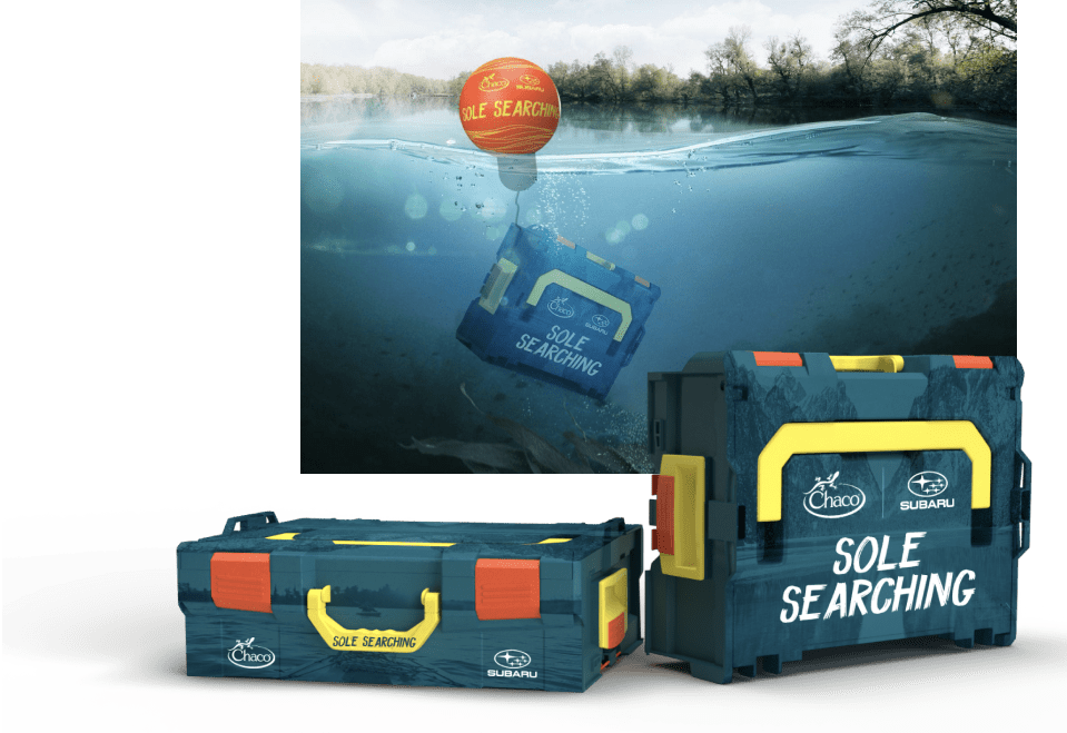 Underwater case with chacos inside